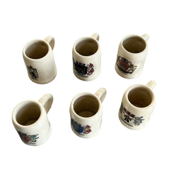 Set of 6 Vintage Mini Ceramic German Cup Mugs - Picture 2 of 9